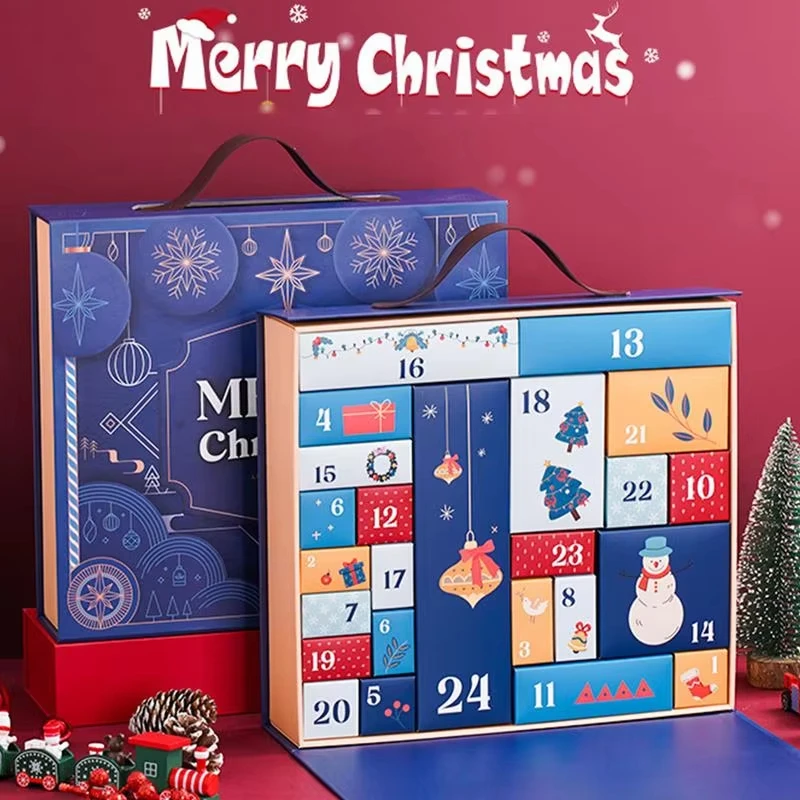 

DIY Christmas Advent Calendar Holiday Countdown 1 Pc Paper Advent Calendar Kit 24 Refillable Boxes Lid Multiple Components