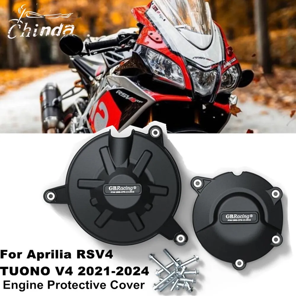 

Motorcycle Engine Cover Sets Bonnet Protector Engine Cover For Aprilia RSV4 TUONO V4 2021-2024