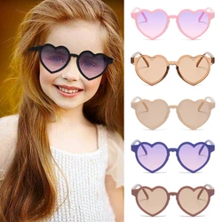 Baby Girls Cute Solid Color Heart Shape Outdoor Sun Protection Sunglasses Children Lovely Acrylic UV400 Sunglasses Kids Glasses