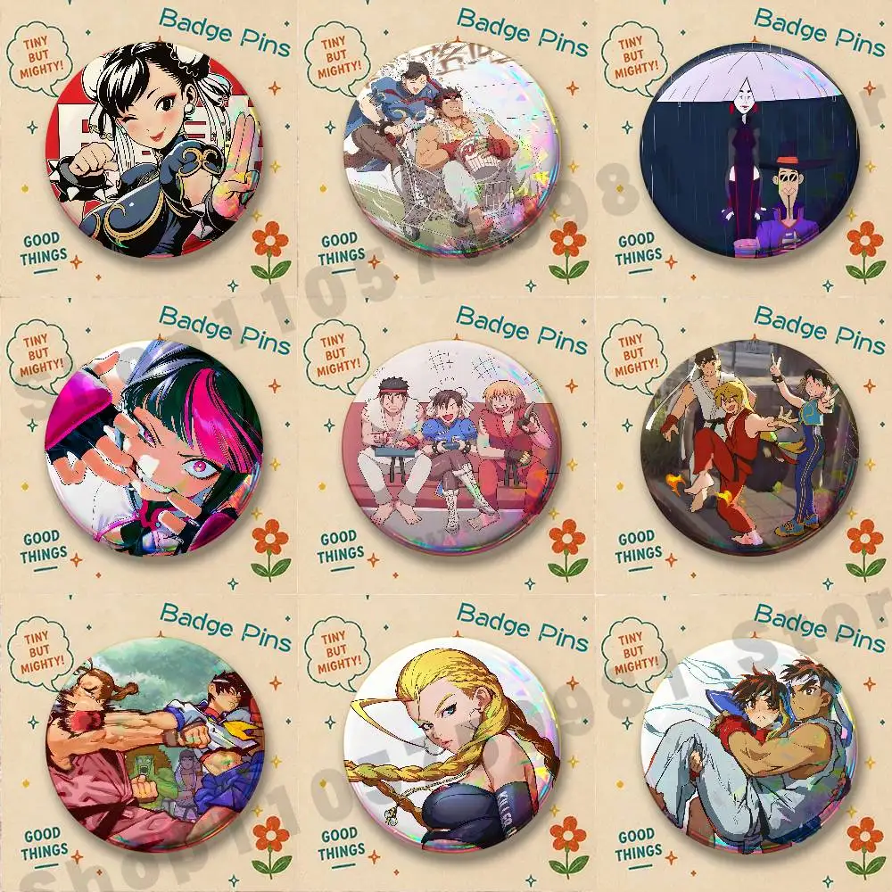 S-Street Chun-Li F-Fighter Anime Badges Pins Button Custom Anime Role Old-school Brooches Cartoon Collar Gifts