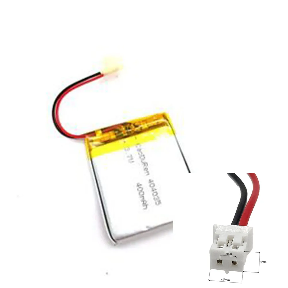 Li-Polímero Li Bateria 2,0 JST 2Pin, 3.7V, 400mAh, 403540, Li-Ion, GPS, Banco do poder, DVD, telefone, poder, CÂMERA, MP3, brinquedos elétricos