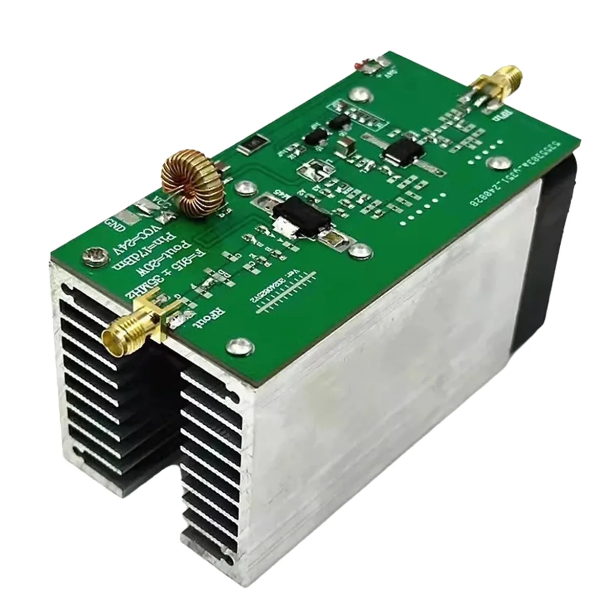 RF Power Amplifier 915MHz 20W+ RF Power Amp with Heat Sink Radio RF Amplifier for Ham Radio 24V-28V