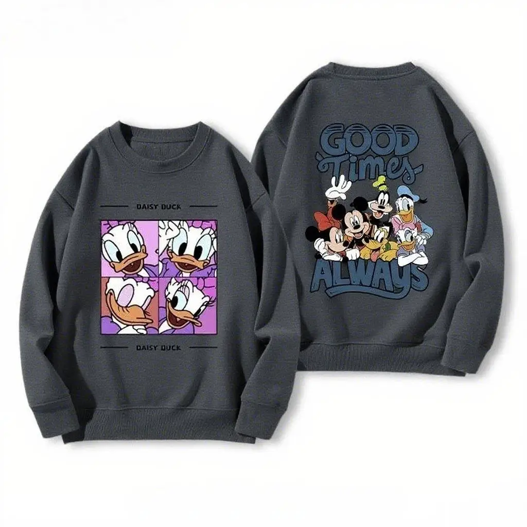 Sweat-shirt surdimensionné à col ras du cou Disney Donald pour hommes et femmes, pull à capuche, Streetwear, nouveau haut à manches longues, automne hiver Y2k