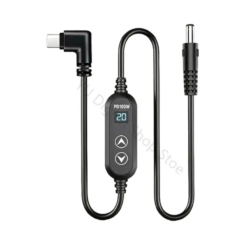 96BA 100W Type C to DC5525 Conversion Cable Selectable Setting and Screen Readout