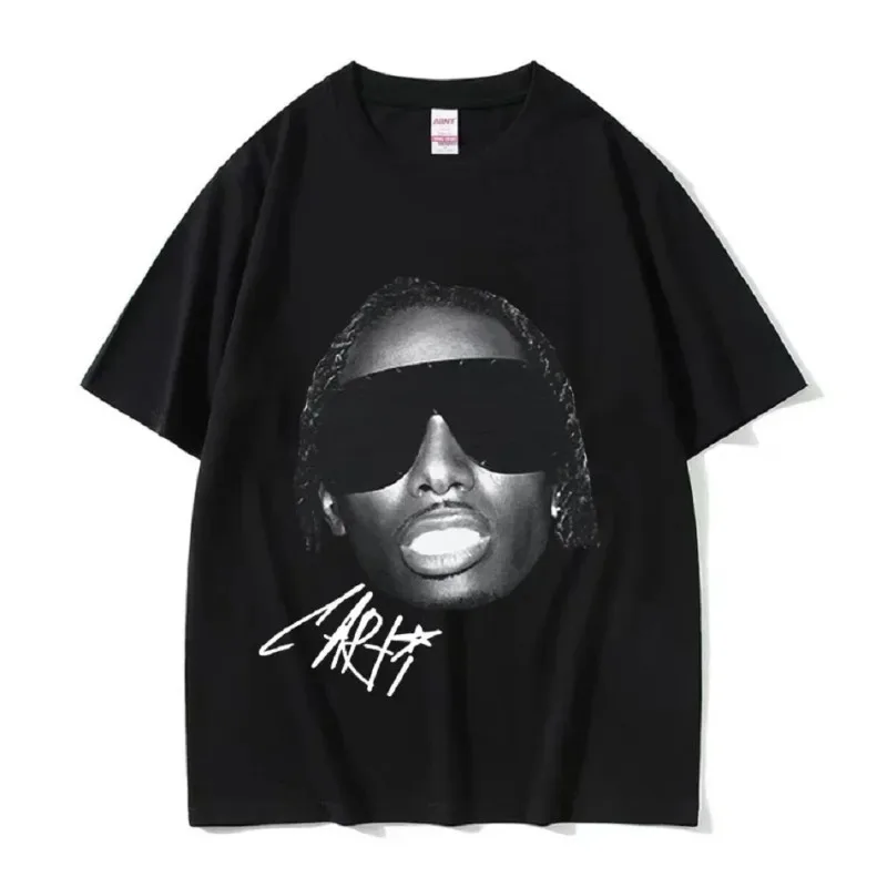 Rapper Playboi Carti Signature Men\'s Cool Hip Hop Vintage Style T-Shirt Unisex 100% Cotton Oversized T Shirts Streetwear