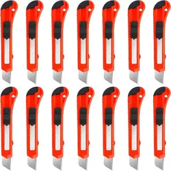 14 Pack Box Cutter Retractable, Box Cutter Knife with 18mm Wide Utility Blades, Sharp Utility Knife Retractable