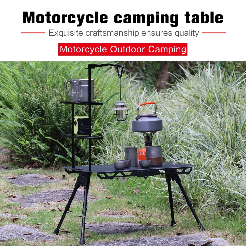 

Motorcycle trunk folding table board camping table outdoor expansion portable tactical small table with two folding options