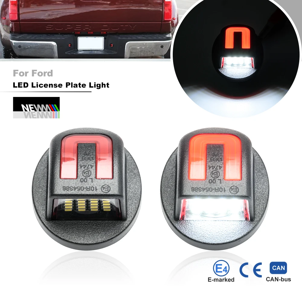 For Ford F100 F150 F250 F350 F450 F550 SD Bronco Ranger Explorer Sport Trac Lincoln Mark LT Bumper OLed License Plate Tag Lights