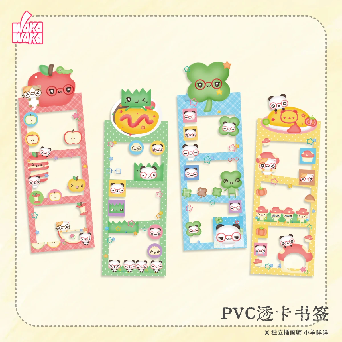 Cute Transparent Anime Bookmark PVC Cards 3 Inch Life Four Grid Scrapbook Polaroid Photo Album Decor