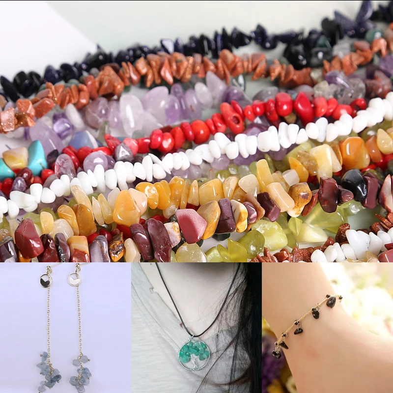 

Natural Chip Beads 5-8mm 80cm Dyed Red Coral Stone beading Freeform Gravel Stone Beads For jewelry making Diy Bracelet Necklace