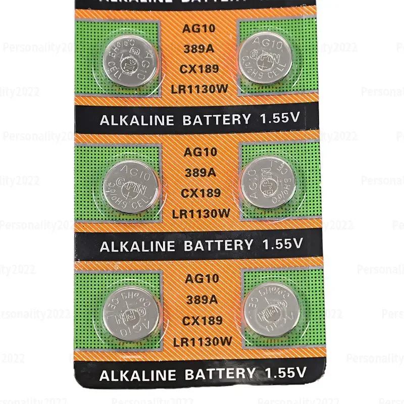 10-100pcs AG10 LR1130 Button Cell 1.5V Alkaline Batteries SR54 389 189 SR1130 389A LR54  for Remote Control Clock Watch Battery