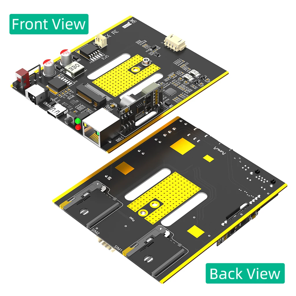 لوحدة NGFF(M.2) 4G/5G إلى محول النوع C مع وحدة POE المزدوجة فتحة بطاقة SIM منفذ RJ45 ، وحدة تحكم Realtek RTL8125BG