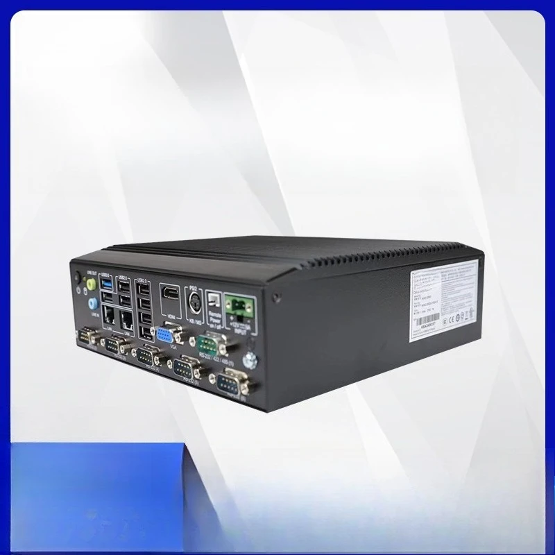 Embedded Fanless Industrial PC with Six Serial Ports and Dual Display Support Powered