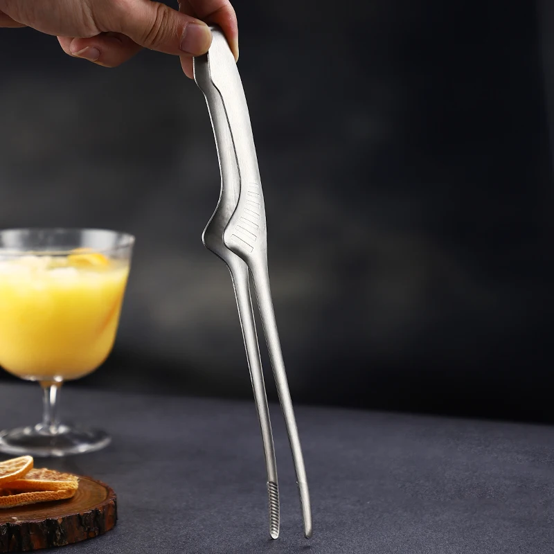 بار المطبخ تونغ الملقط ملقط ملقط الفولاذ المقاوم للصدأ ملقط الدقة للشواء ، مقبلات بار ، الطبخ #4