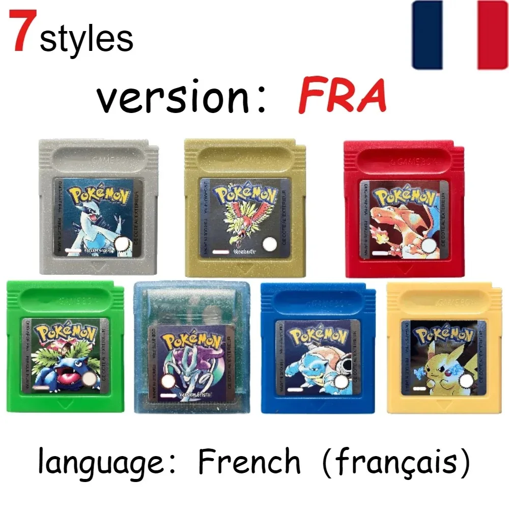 

Супервеселая высококачественная 16-битная игровая карта GBC Pocket Monsters с консольной картой, несколько версий на французском языке