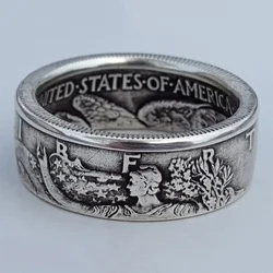 Signet Men Rings Commemorative Gift for Boyfriend Handmade Vintage Party Male Ring Jewelry Men's Finger Ring Gothic Stainless