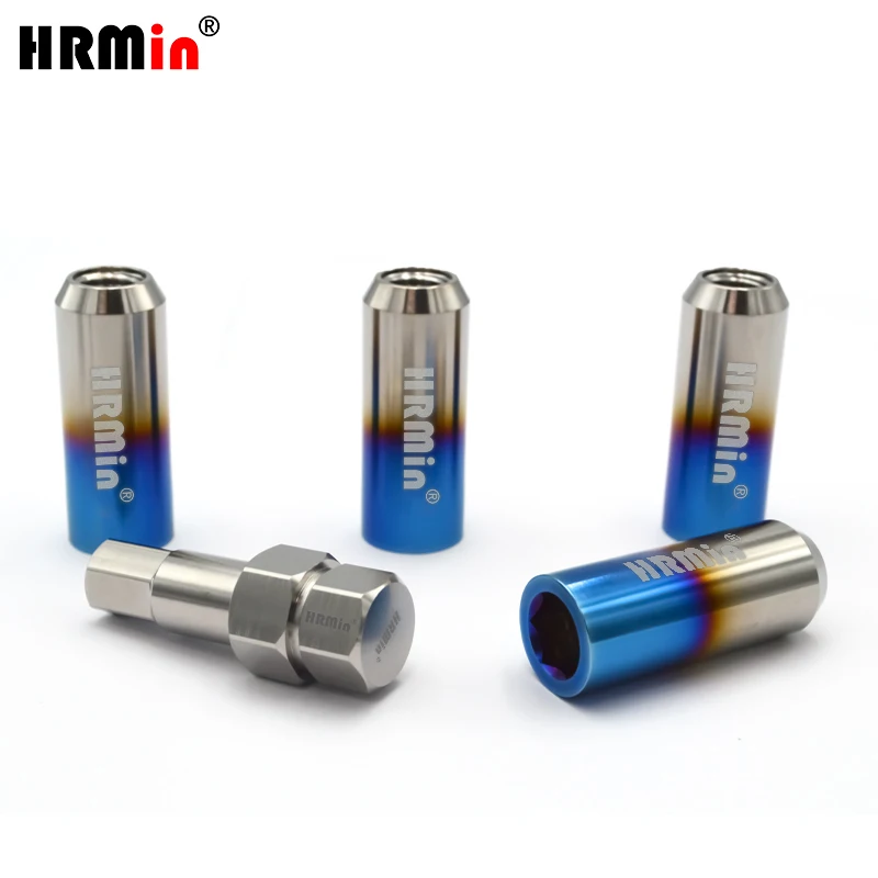 HRMin titanium lug nut M12*1.5*50mm10.9 grade Gr.5 titanium cone seat racing wheel nut for Toyota,Mazda,Honda,Acura
