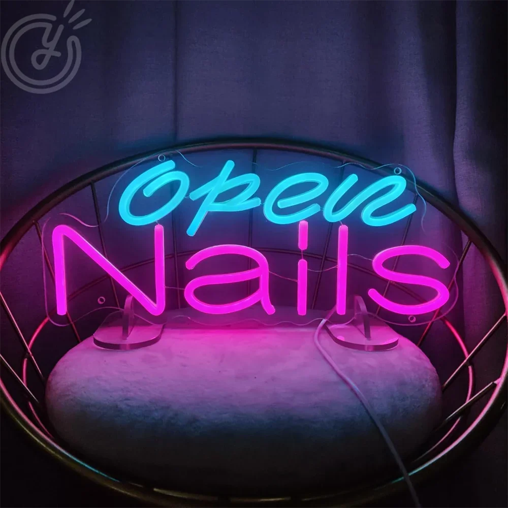 Nails Open Neon Sign Light USB Dimmable Led Neon Light Sign For Bar Pub Store Shop Restaurant Business Wall Decor Neon Sign