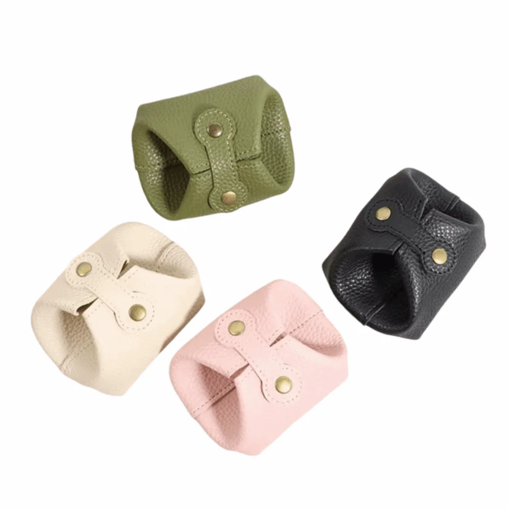 Cute Solid Color PU Leather Coin Purse Small Size Small Earphone Bag Multi-function Purse Men/Women Use