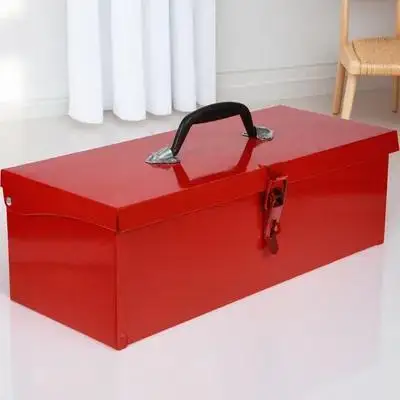 

1pc Toolbox Portable Metal Storage Container For Household Tools Heavy Duty Tool Box Shock-Resistant Lightweight Strong