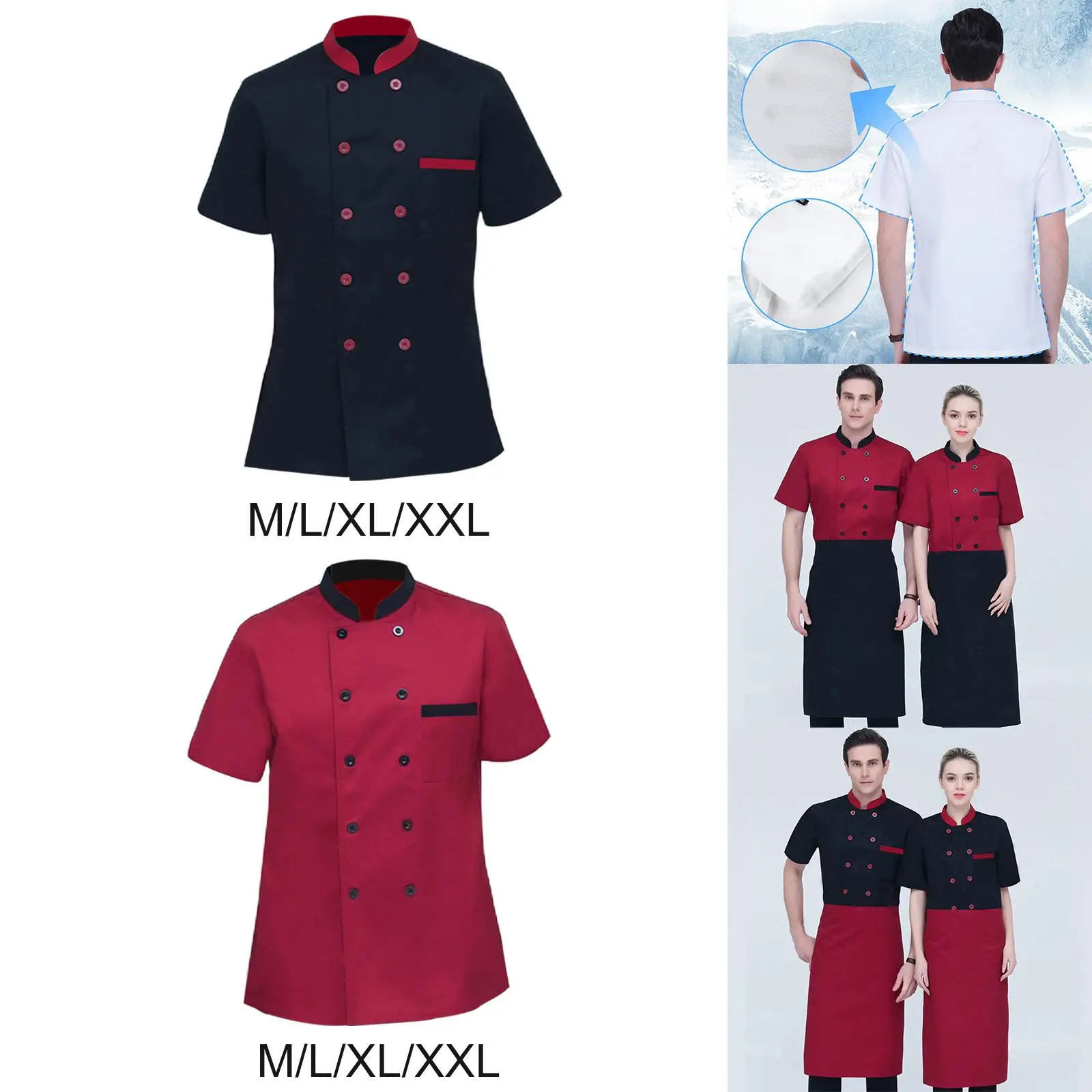 Roupa respirável do algodão para o cozinheiro chefe, Absorção do suor, Pele amigável para o bar e o garçom