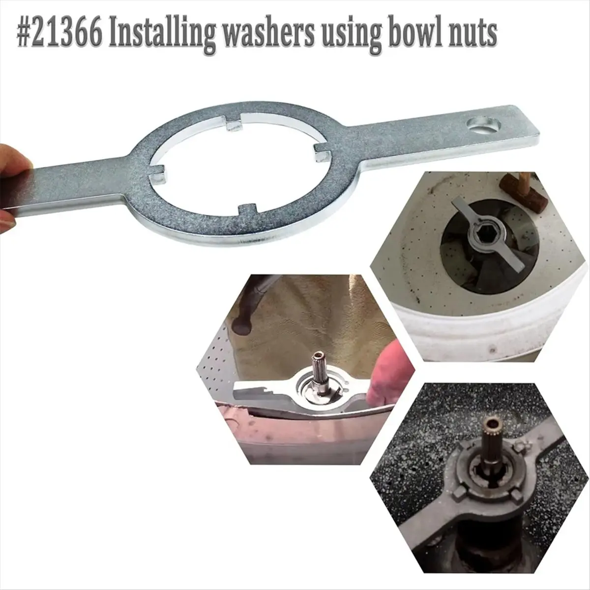【CNIM】 21366 Spanner Wrench for / Washer HD Tub Nut - TB123A Compatible Washing Machine Spanner Wrench