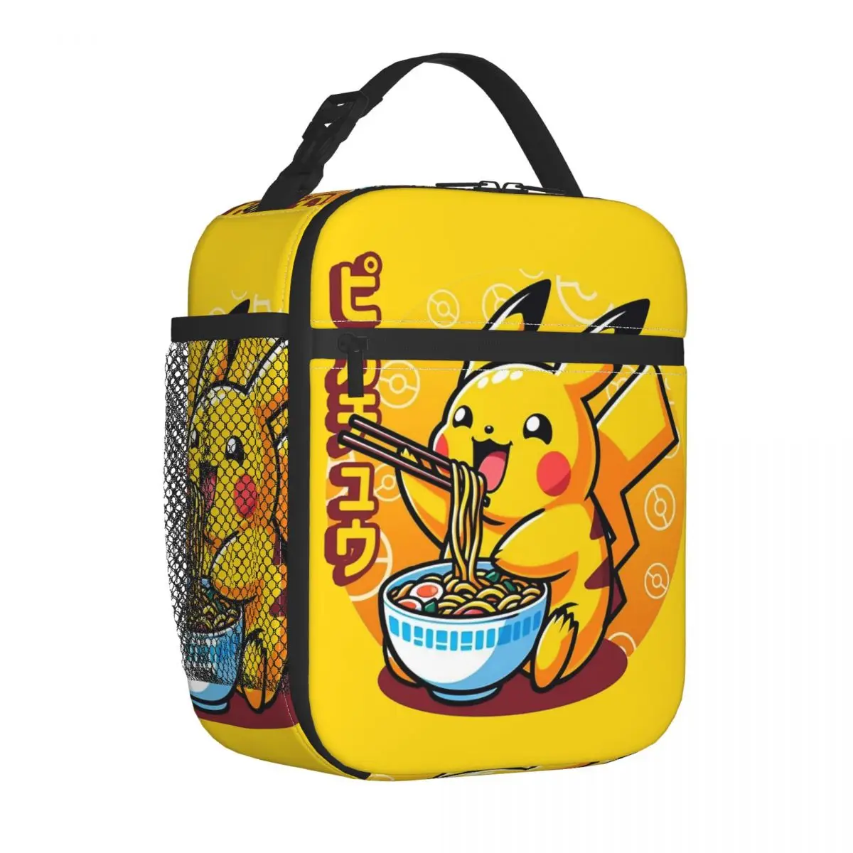 Pokemon Pikachu Insulated Lunch Bags Cooler Lunch Container Cartoon High Capacity Lunch Box Tote for Men Women Beach Travel