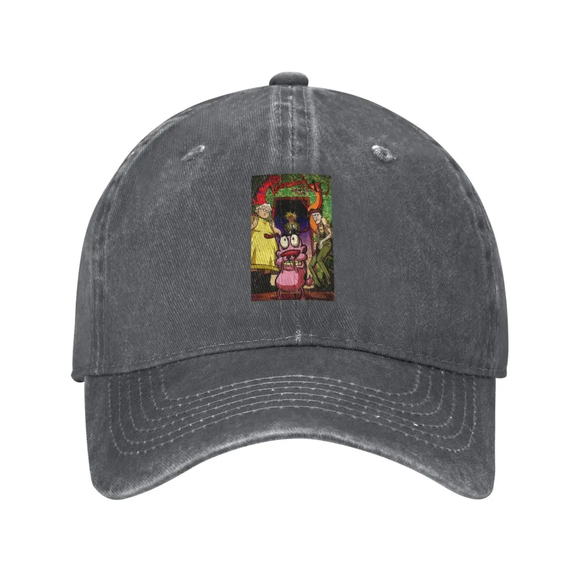 Cowardly Dog C-Courage Cartoon Baseball Caps Snapback Denim Fabric Hats Outdoor  Sports Baseball Cowboy Hat for Unisex