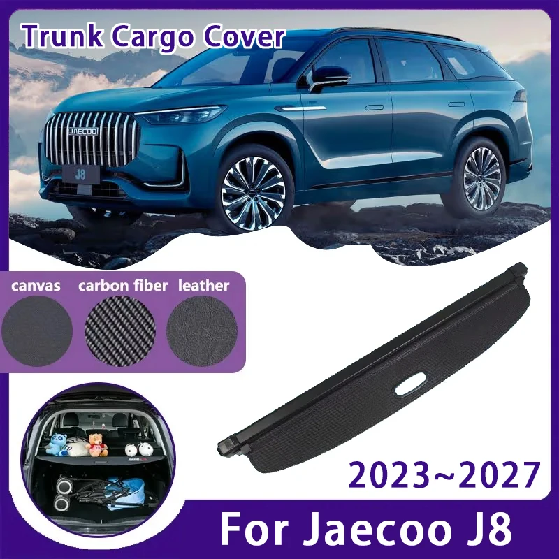 Bagagliaio di un'auto Rack di Stoccaggio Copertura Per Jaecoo J8 Chery Tiggo 9 Fulwin T10 2023-2027 5 posti Retrattile Cargo Liner Ripiani Accessori