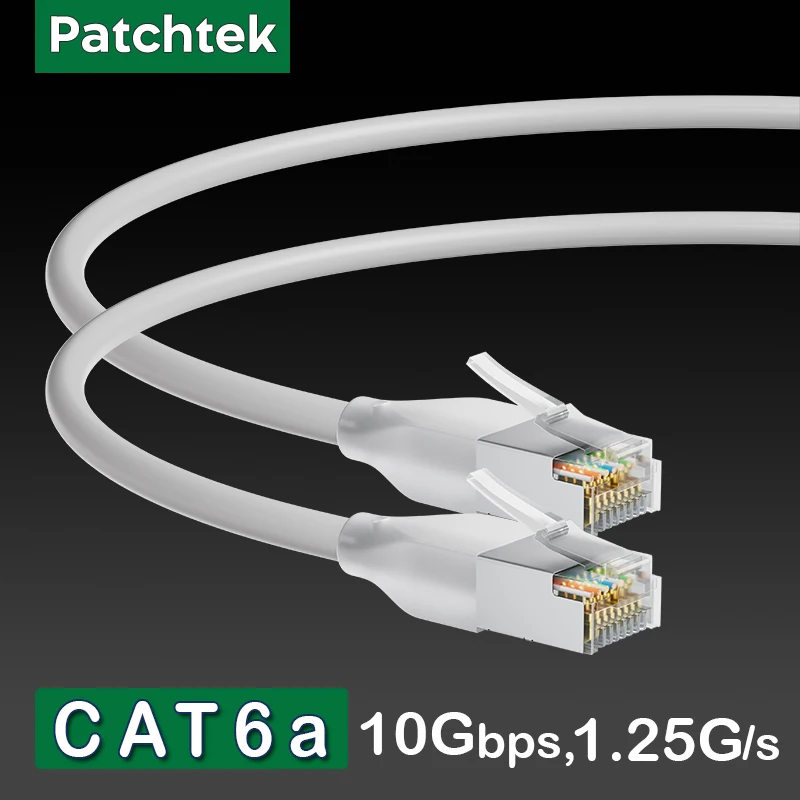 Patchtek F/UTP Cat6A Ethernet Lighting Patch Cable Flexiable 0.1m 0.2m for Switch Ps5 Router Xbox Computer And Server Switches