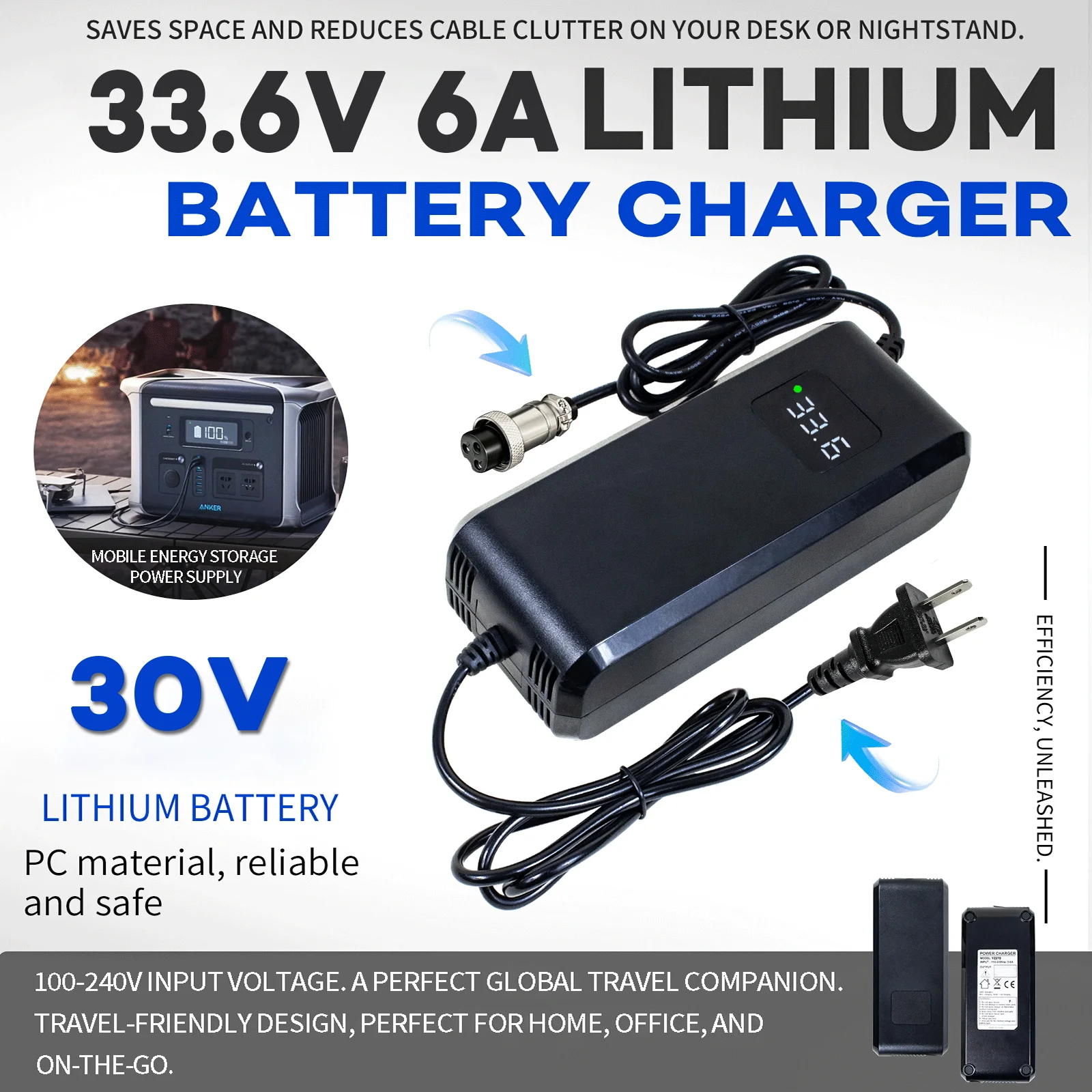 

Литиевое зарядное устройство YZPOWER 33,6 В, 6 А, 8S с ЖК-дисплеем (защита CE/разрядки)