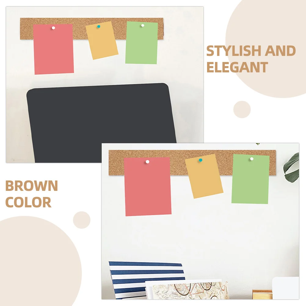 

6Pcs Cork Board Strips Thick Frameless Wall-Mounted Bulletin Bars for Office Announcement Memo Message Board Use