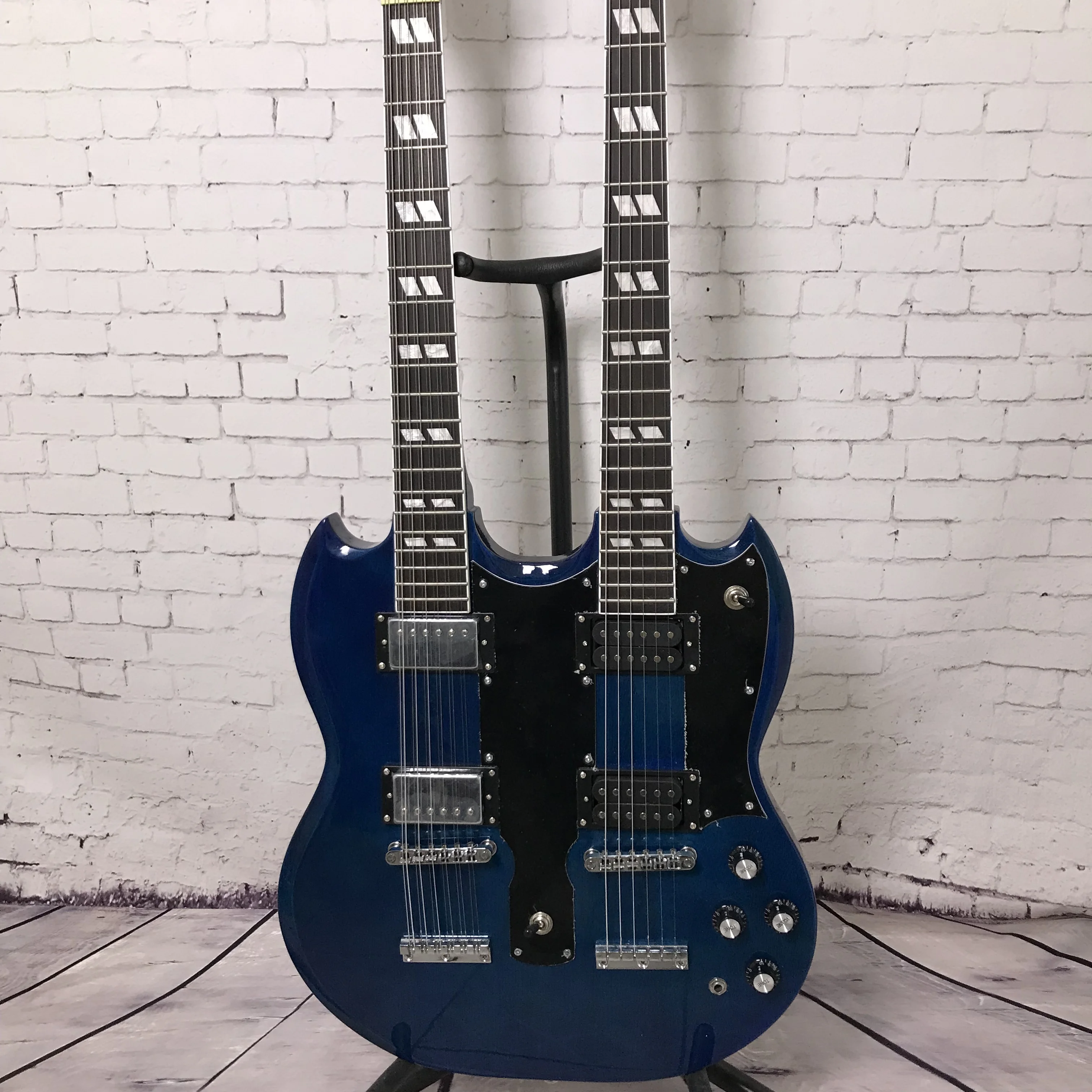 Chinese Electric Guitar Factory customization electric guitar S G  double neck 12+6 strings hot sale