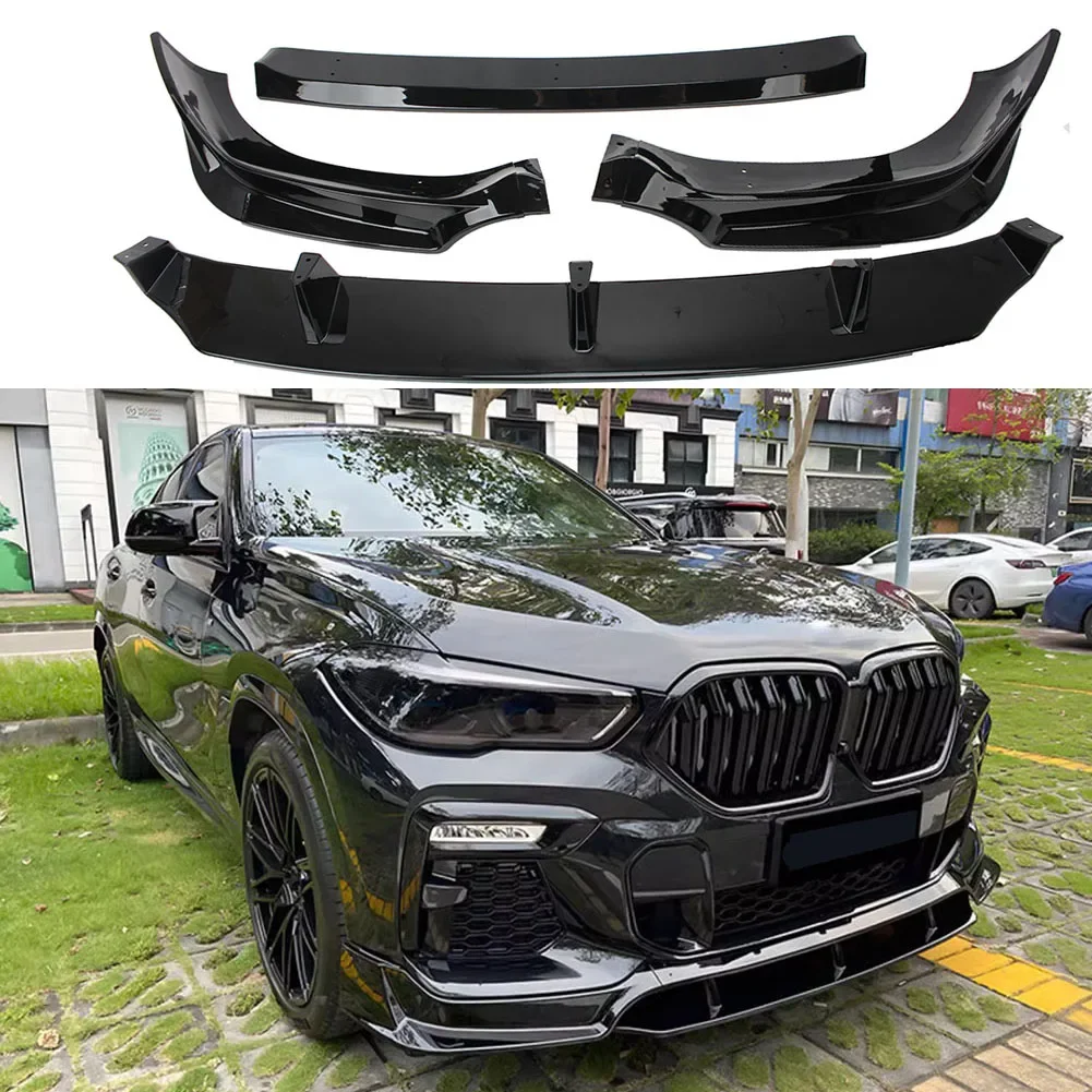 Front Bumper Spoiler Splitter Lip Kit For BMW X6 G06 LCI M Sport xDrive30i 40i M60i M50D XDrive30d 2019-2022