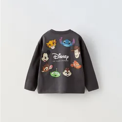 Ealy Autumn Costume Disney Long Sleeve TShirt For Boys And Girls Printing Round Neck Base Shirt Baby Cute Fashion Casual Tops