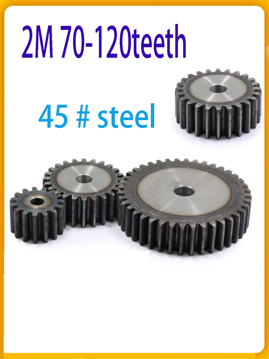 

1PCS 2M Spur Gear 70-120 Teeth Pitch 6.28mm Thick 20mm Cylindrical Gear 45 # Steel Quenched Spur Gear