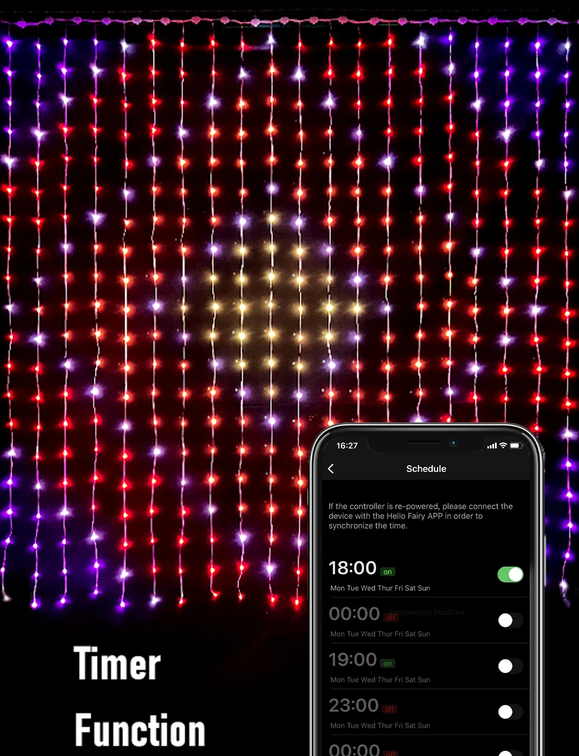 400 LED USB Curtain Lights Colorful Fairy String Lights with DIY Text & Patterns,Music Mode for Bedroom Decor