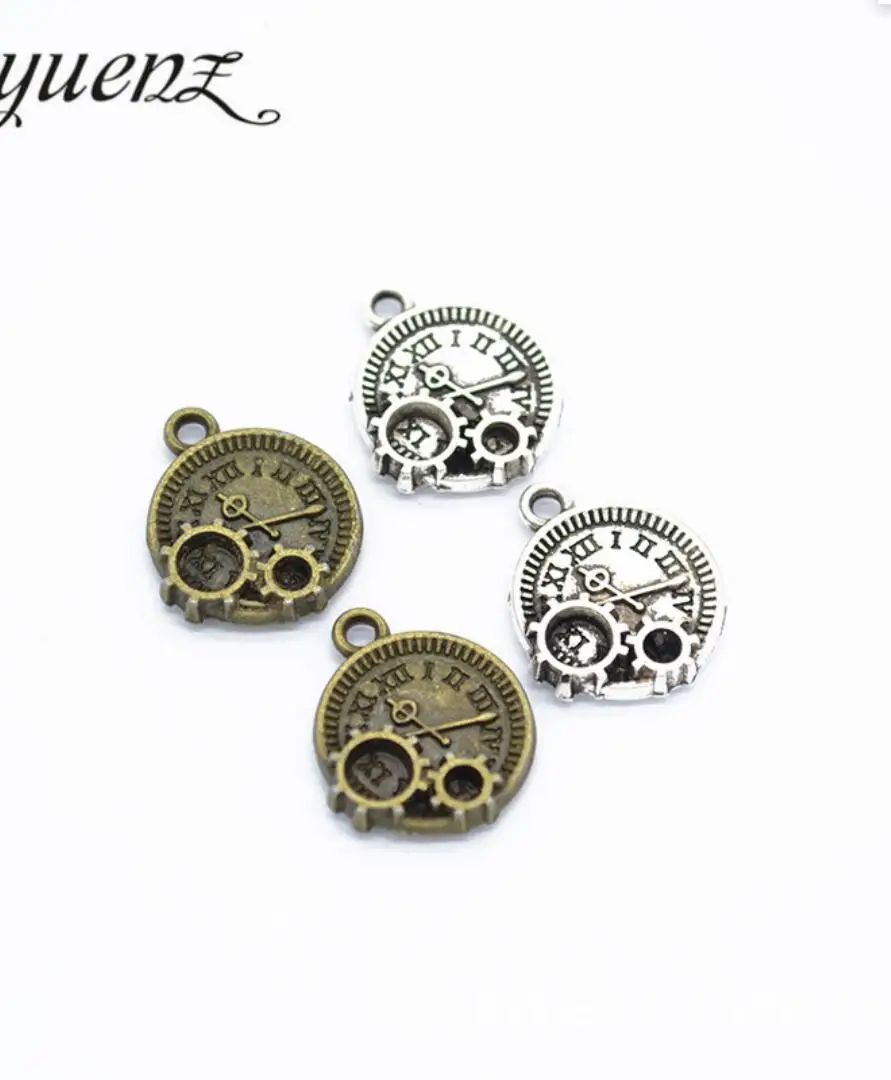 150 pcs Gear clock charms Metal Antique Pendant Charms Making DIY Handmade 17*13mm F0106