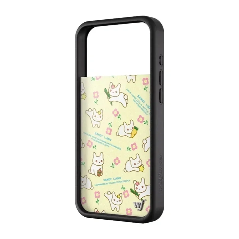 كارتون لطيف الجزرة الأرنب ليانغ ساندي الأرنب هدية زهرة برية جراب هاتف آيفون 13 12 14 15 17 16 برو ماكس زائد wf غطاء #6