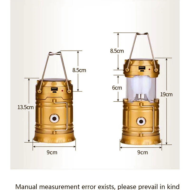 Solar Camping Light Portable Rechargeable Foldable Outdoor Searchlight Multifunctional Camping Lighting