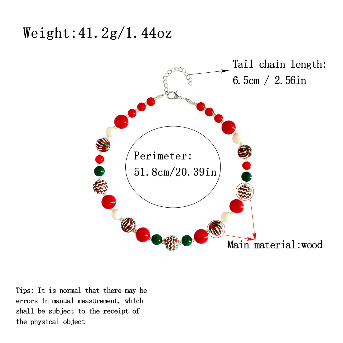 DIY accessories Cross-border European and American fashion holiday necklace, colorful pearl Christmas necklace jewelry NK23530