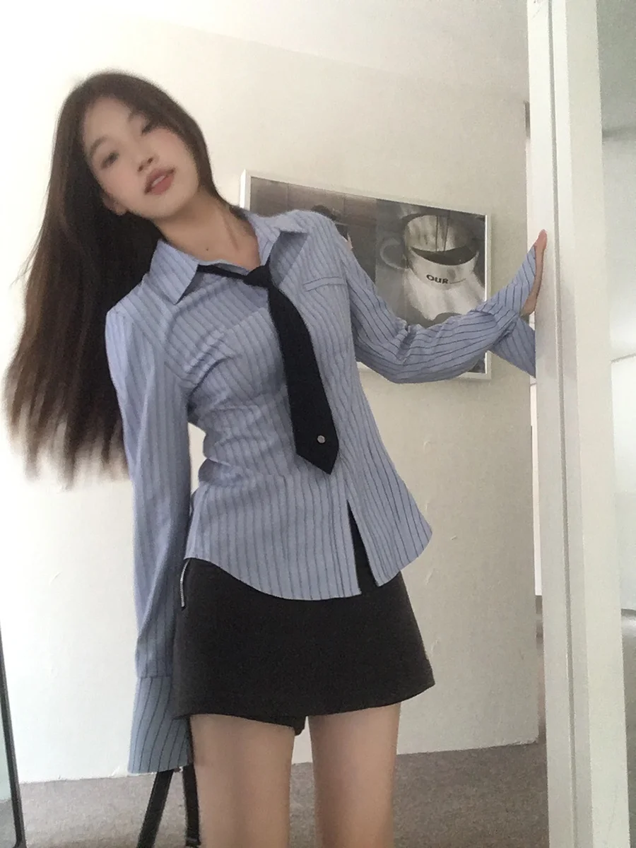 

Женские длинные свечьи полоски в синюю полоску Ele Sle, осеннее новое поступление, облегающие модели из полиэстера, хлопка, вискозы