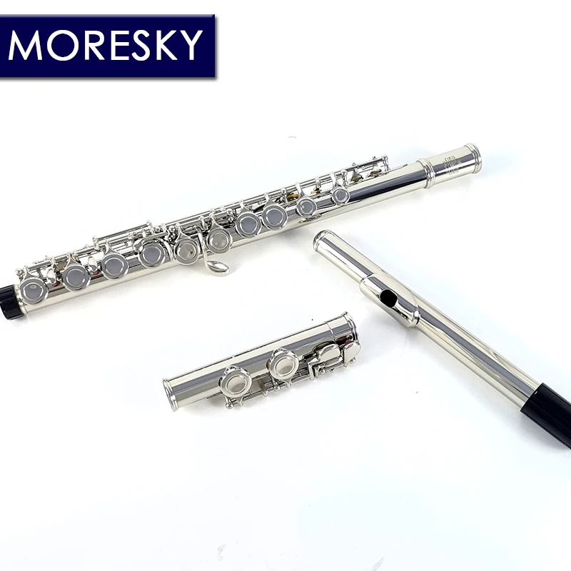 MORESKY 16/17 Close/Open Holes C Key Flute Instrument Cupronickel