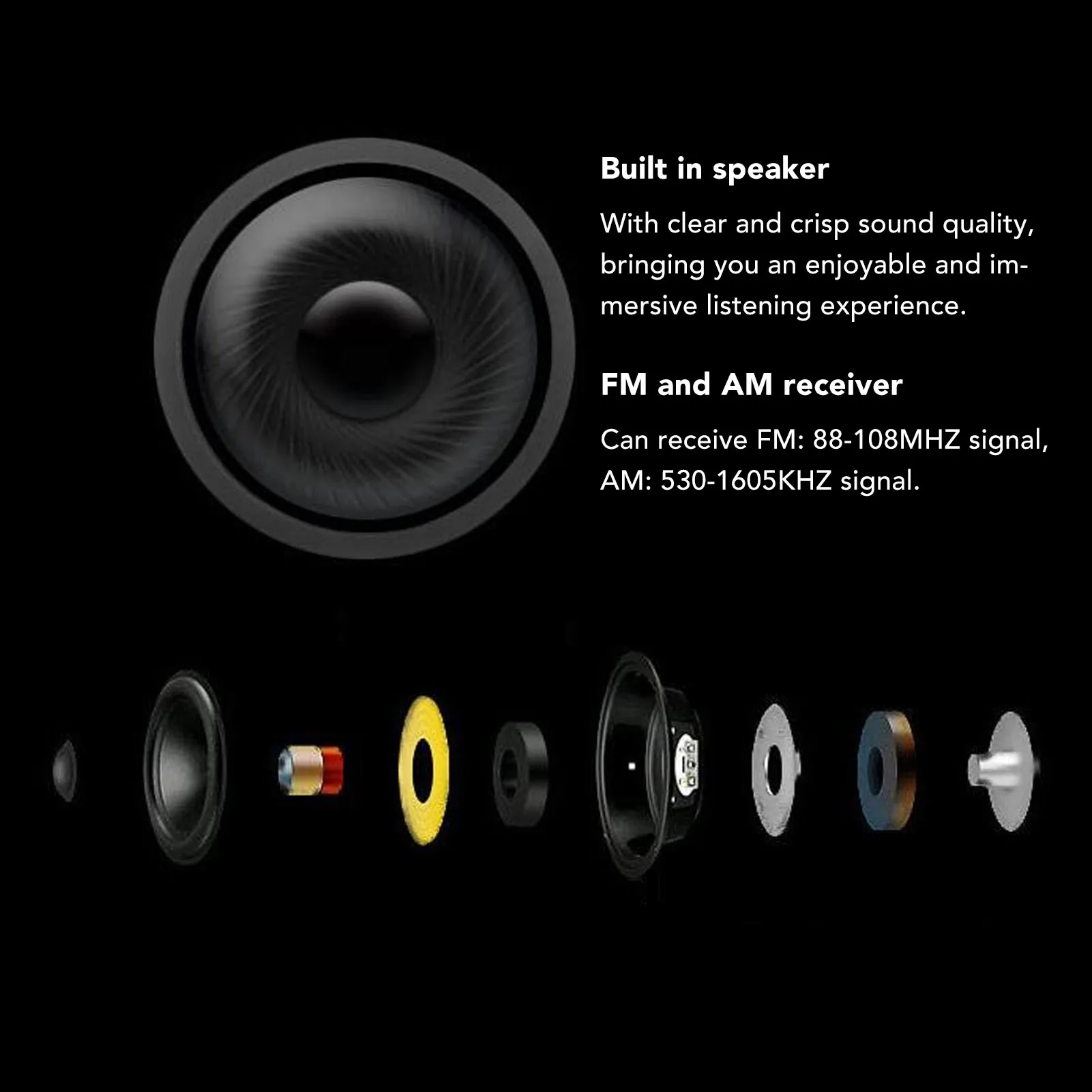 Duschradio, einfach eingebauter Lautsprecher, wasserdicht, AM-FM-Duschradio, ABS, für Strand, für Duschraum