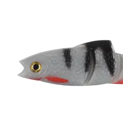 Señuelos de vinilo con ojos 3D y cola en T para pesca marina