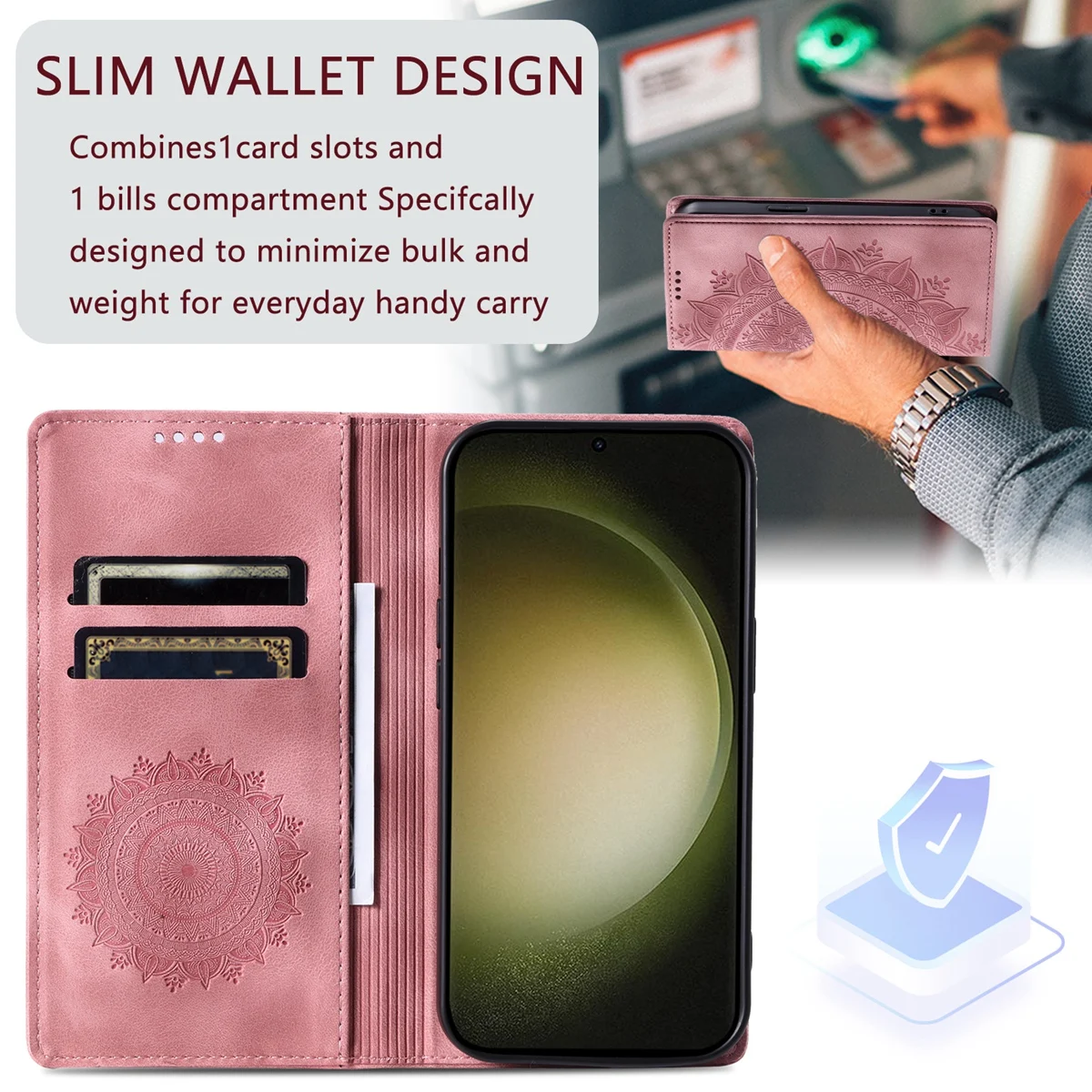 Embossed Totem Card Slots Wallet Case for Samsung Galaxy S24 Ultra S23 Ultra S24 S23 S22 S21 S20 Magnetic Leather Flip Cover