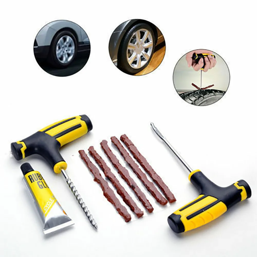 8 PCS Car Tire Repair Tool Set, Multi-Functional Tool Kit, Automobile Replacement Accessories, for Most Cars, Trucks and Vans