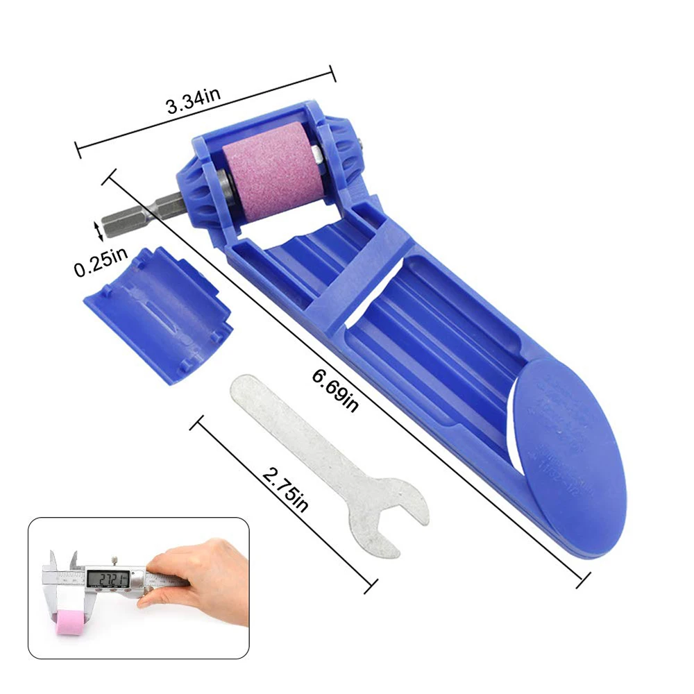 Brinley Grinding Wheel Drill Bit Sharpener Hand Tools Nail Drill Bits Set Sharpener For Step Drill Dremel Accessories Blue/Orang