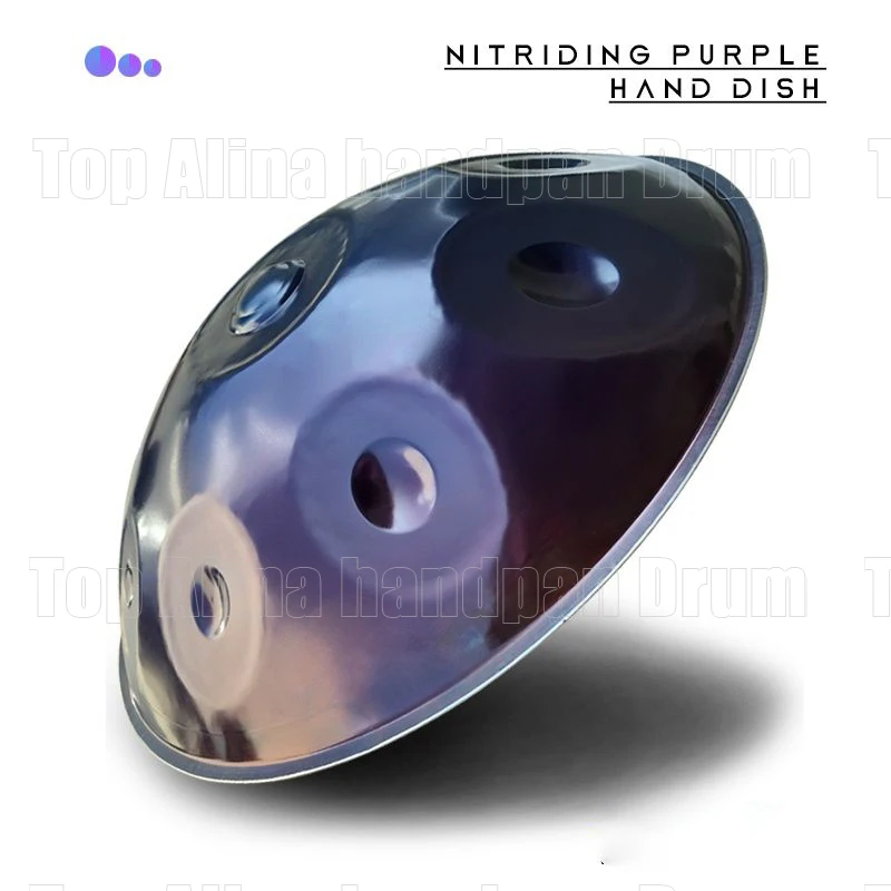 Handpan Drum avec support, étui à main, maillets durables et poussière, 432hz, 9 notes, 22 pouces, "Purple Performer" en D Kurd Minor