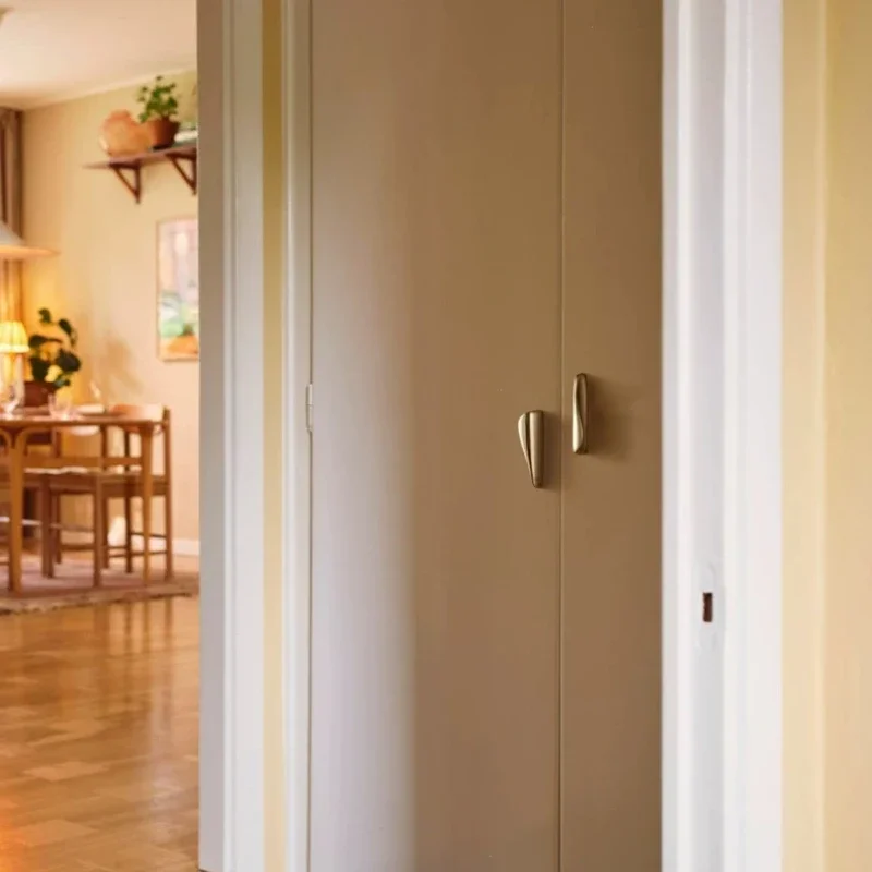 Europäischer minimalistischer Türgriff aus Messing, glänzender Chrom-Möbelgriff, Schrankgriff, Schlafzimmer-Nachttisch-Pilzknauf und Griff – Detail 16